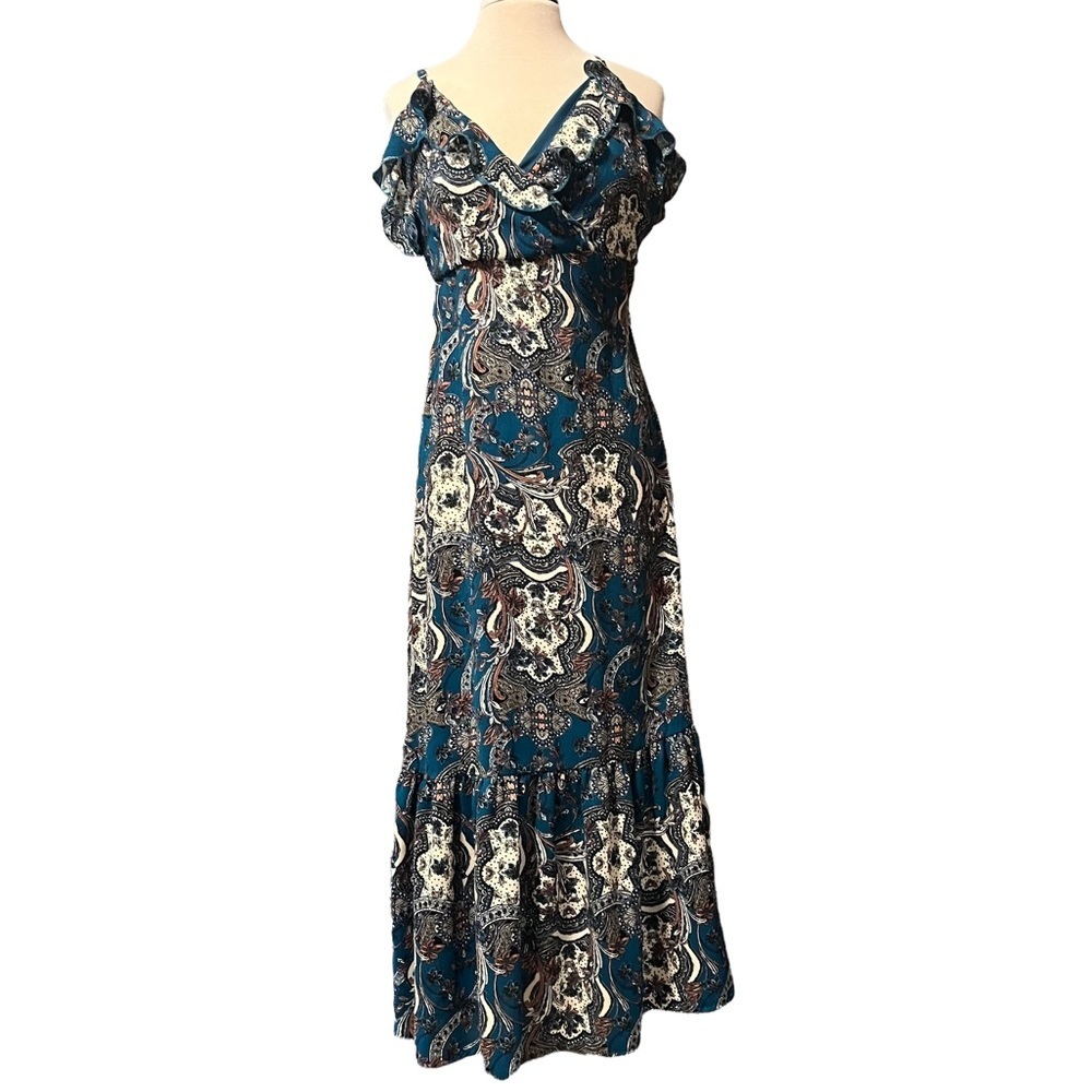 Xhilaration Blue and White Maxi Dress